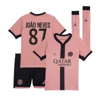 Paris Saint-Germain Joao Neves #87 Replika babykläder Tredjeställ Barn 2024-25 Kortärmad (+ korta byxor)